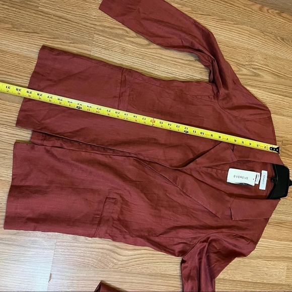 Level 99 Rachel Stretch Linen Tencel Blazer NWT Sz L Rose Pockets Open Front - Picture 9 of 10